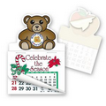 Teddy Bear Shape Custom Printed Calendar Pad Sticker W/ Tear Away Calendar